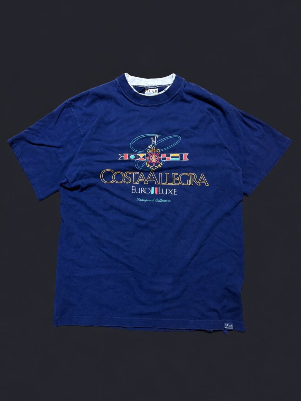 Gear For Sports Costa Allegra Mens XL Navy Graphic T Shirt Oversized